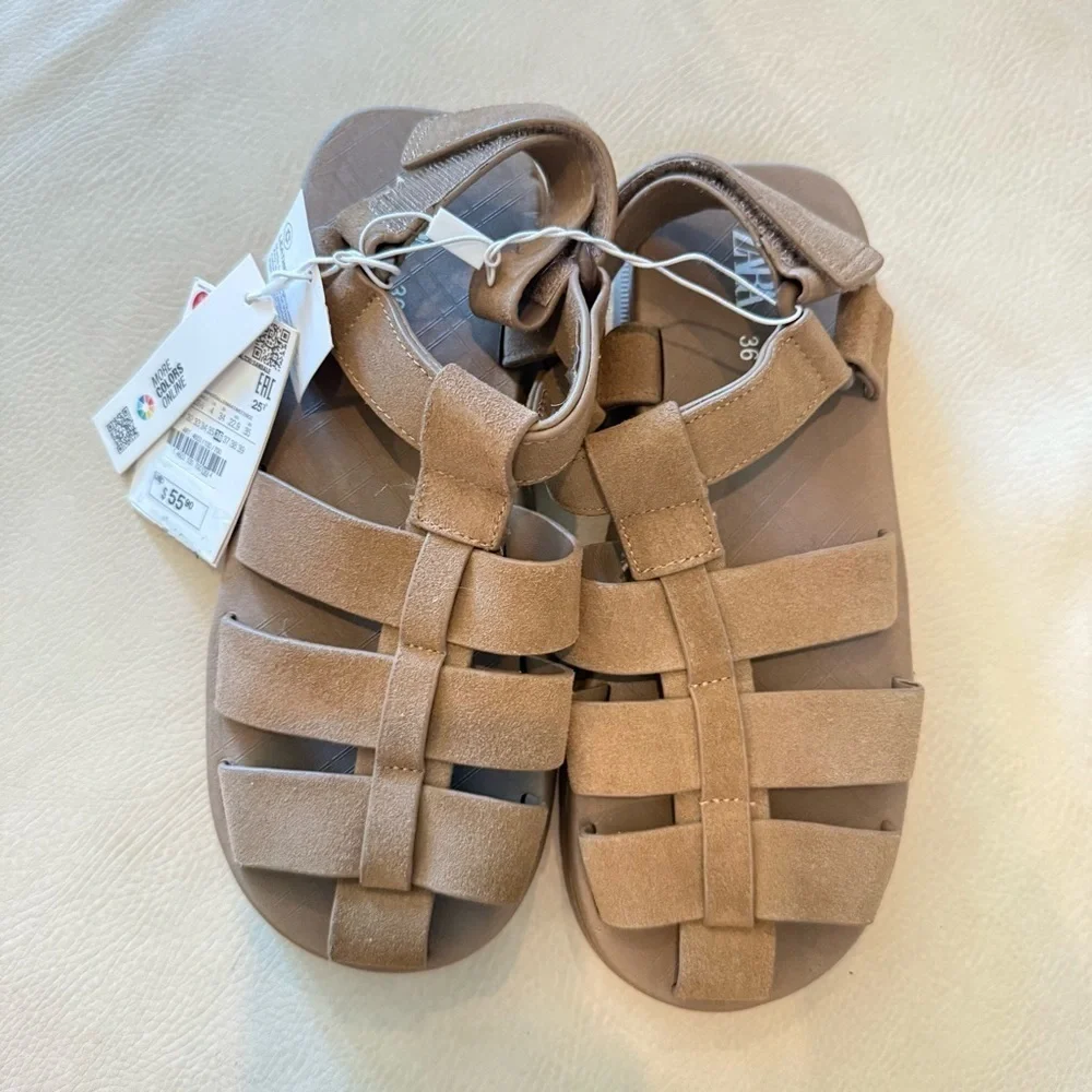 Zara leather fisherman sandals